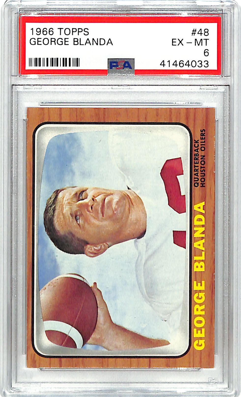 1966 Topps George Blanda #48 PSA 6 Houston Oilers