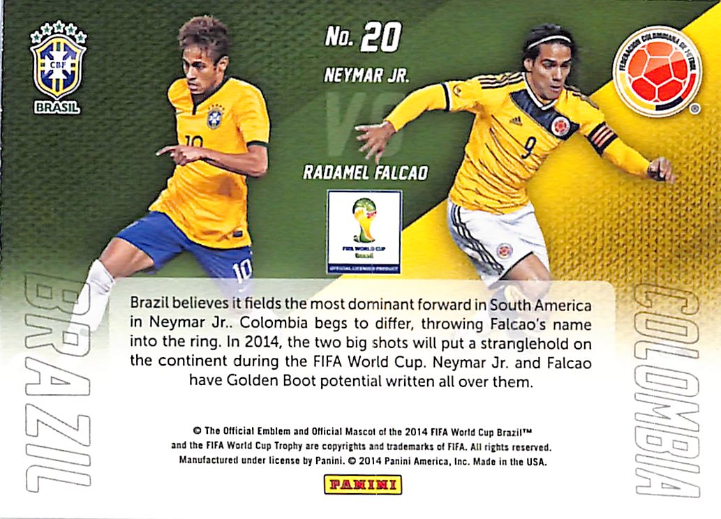 2014 Prizm World Cup Neymar Jr Radamel Falcao Matchups #20