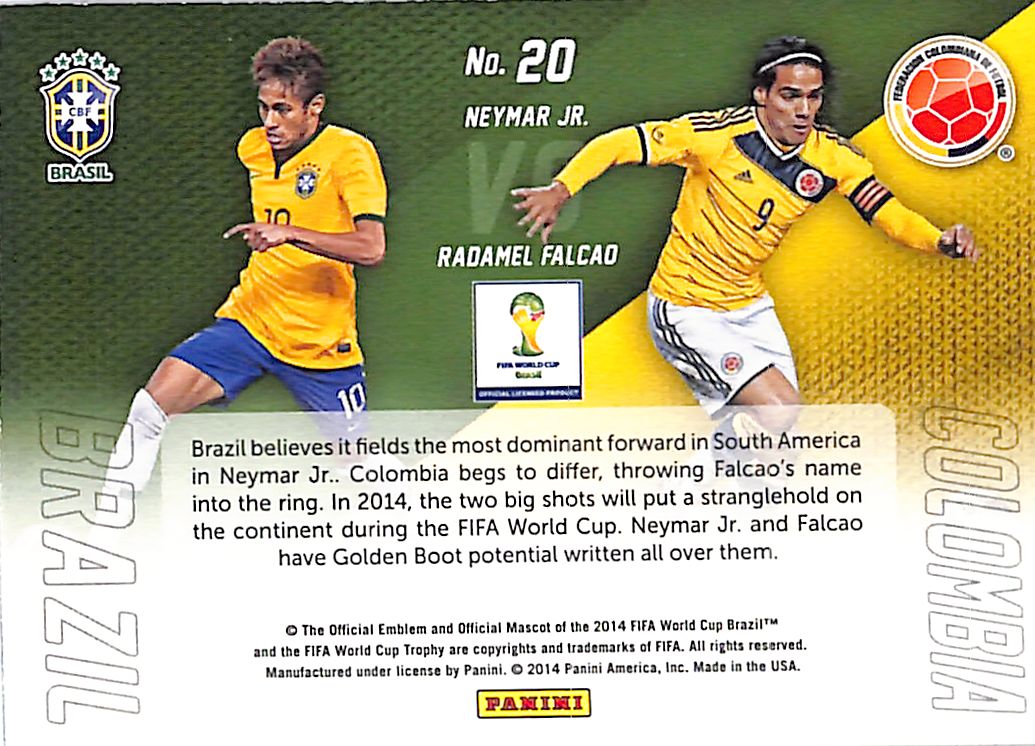 2014 Prizm World Cup Neymar Jr Radamel Falcao Matchups #20