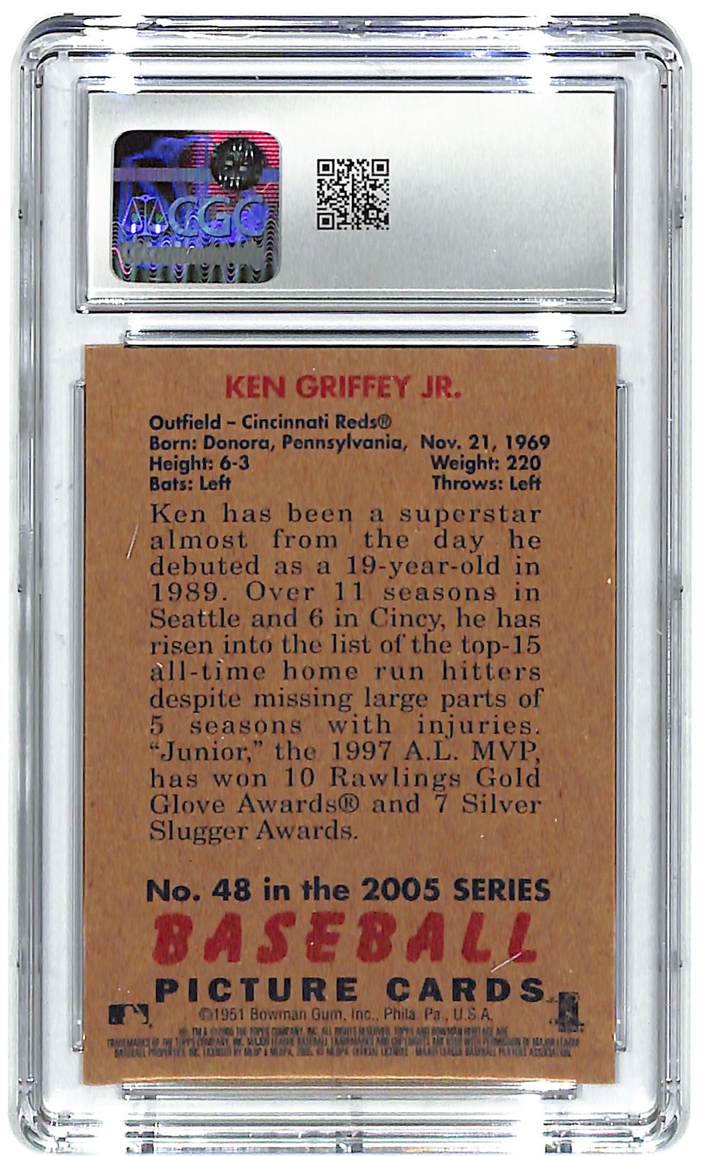 2005 Ken Griffey Jr. Bowman Heritage #48 CGC Mint 9