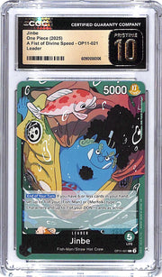 One Piece A Fist of Divine Speed OP11 Jinbe 021 Leader CGC 10 Pristine