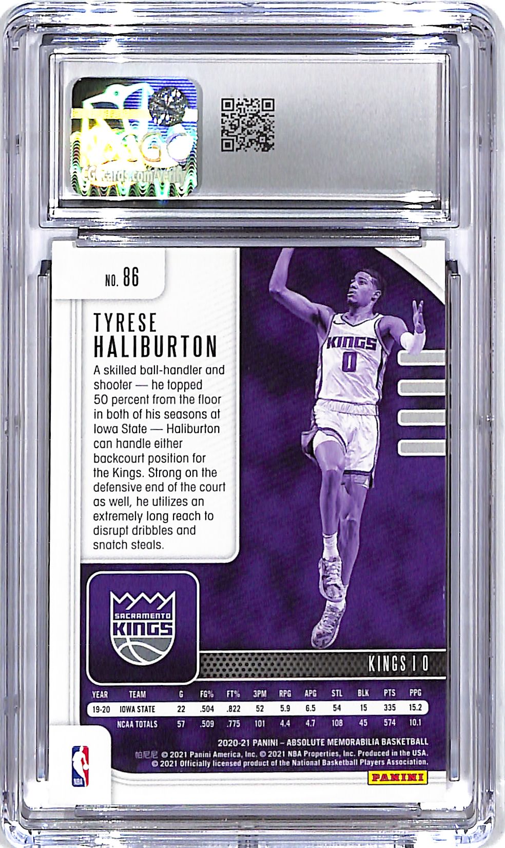 2020-21 Absolute Tyrese Haliburton Rookie RC CGC 10 #86 Kings