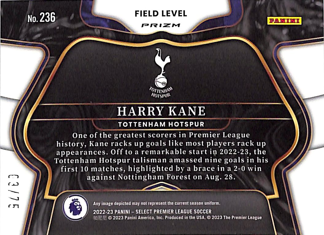 2022-23 Select Premier League Harry Kane Orange /75 Tottenham