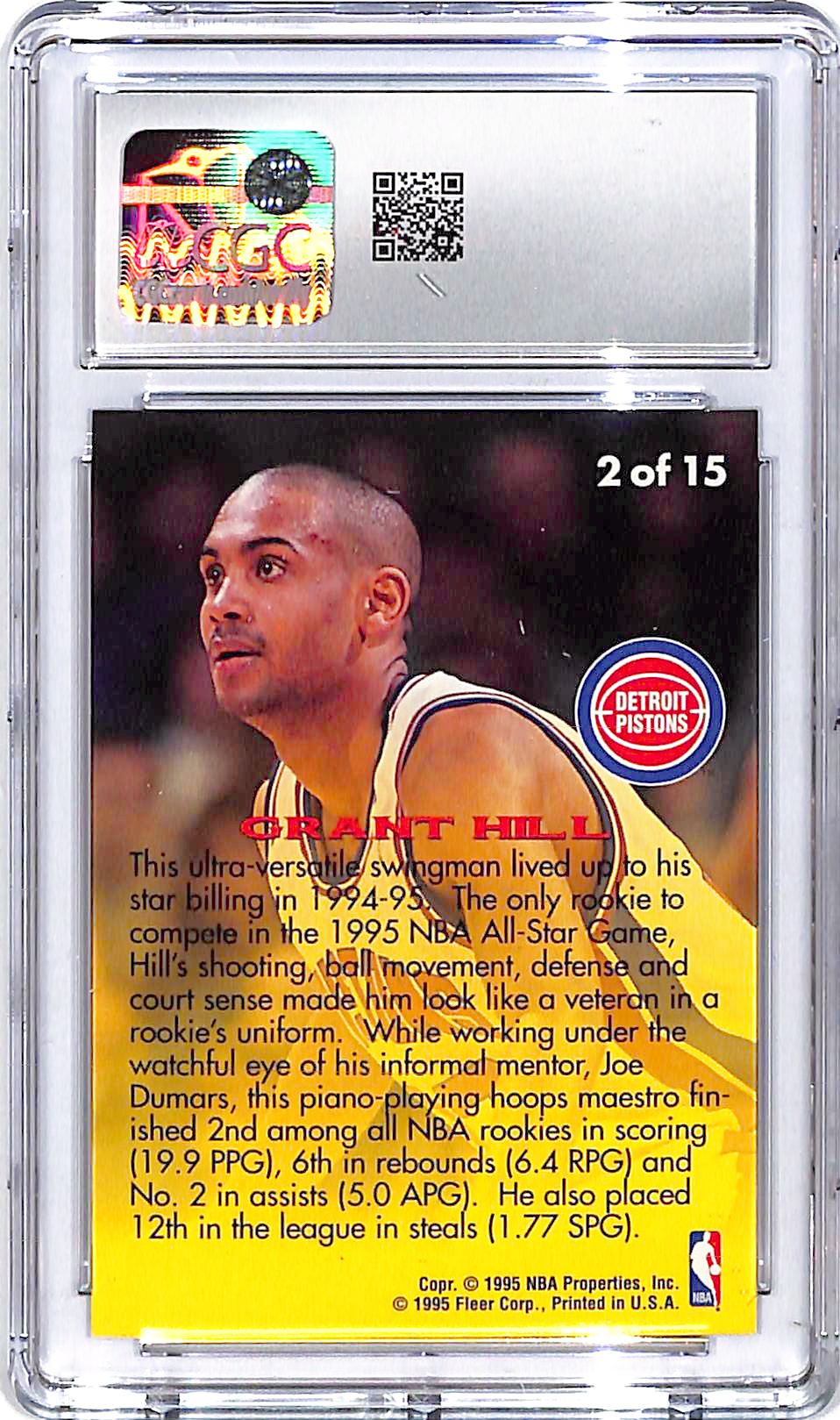 1995-96 Fleer Grant Hill Rookie Sensation #2 CGC 9.5 Pistons