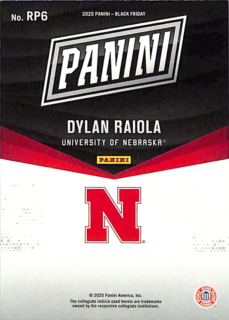 2025 Panini Black Friday Dylan Raiola Prospect /99 Foil Nebraska