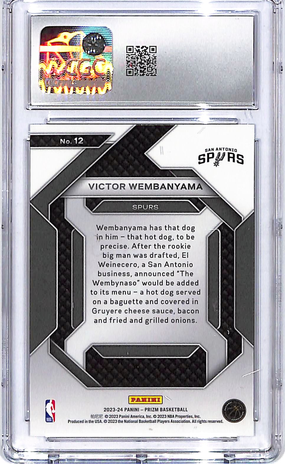2023-24 Prizm Victor Wembanyama Emergent Rookie RC CGC 9.5 Spurs