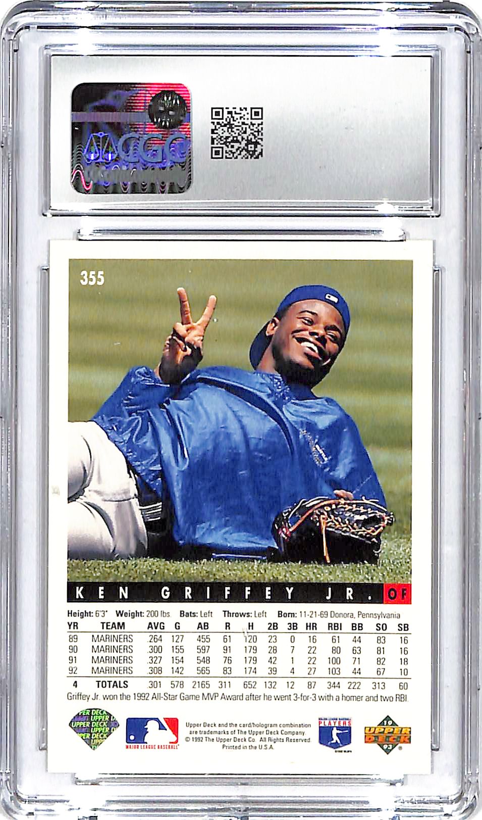 1993 Ken Griffey Jr. Upper Deck #355 CGC Gem Mint 10