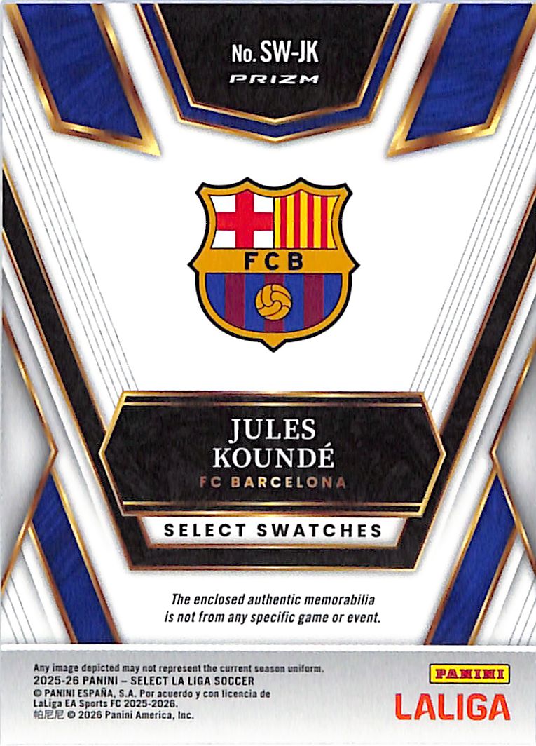 2025-26 Select La Liga Jules Kounde Jersey Patch Barcelona