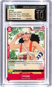 One Piece Straw Hat Crew ST01 Usopp 002 Super Pre Release CGC 10 Pristine