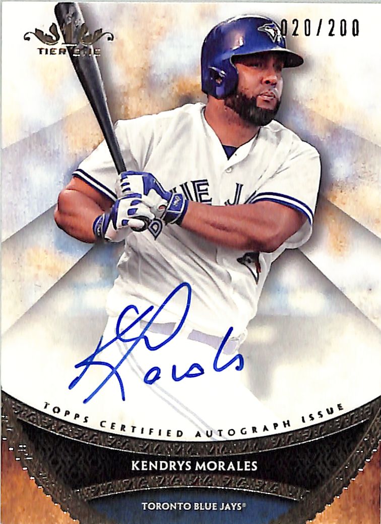2017 Topps Tier One Kendrys Morales Auto Autograph /200 Blue Jays