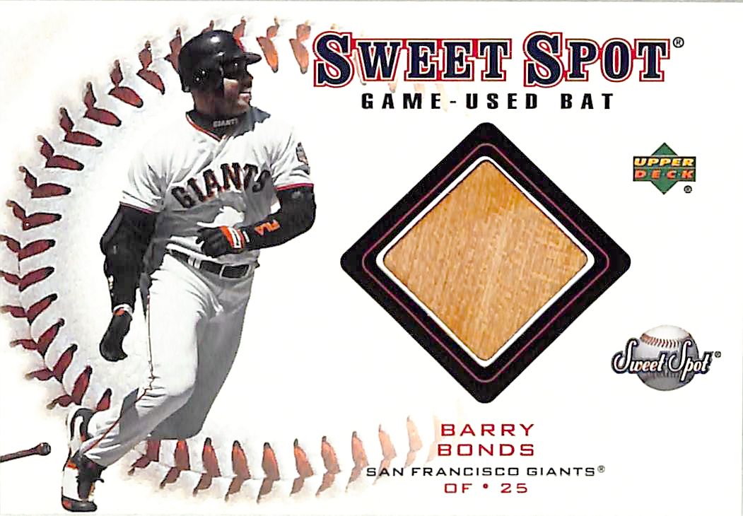 2001 Upper Deck Sweet Spot Barry Bonds Bat Relic Giants
