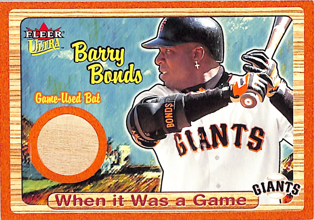 2003 Fleer Ultra Barry Bonds When It Was A Game Used Bat /200 Giants