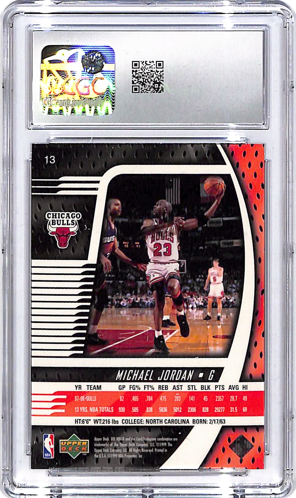 1998-99 UD Ionix Michael Jordan #13 CGC 9 Bulls