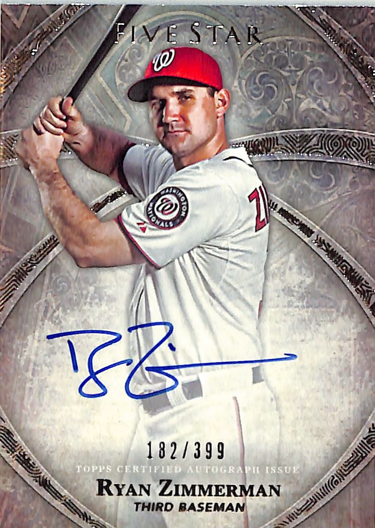 2014 Topps Five Star Ryan Zimmerman Auto Autograph /399 Nationals