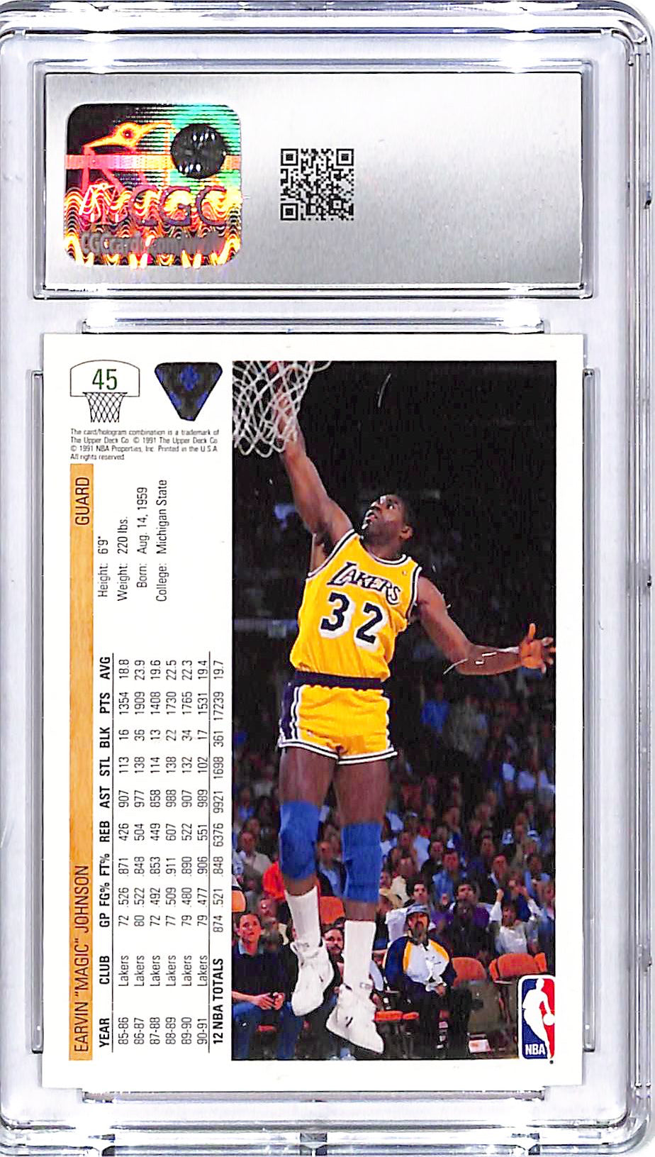 1991-92 Upper Deck Magic Johnson #45 CGC 9.5 Lakers