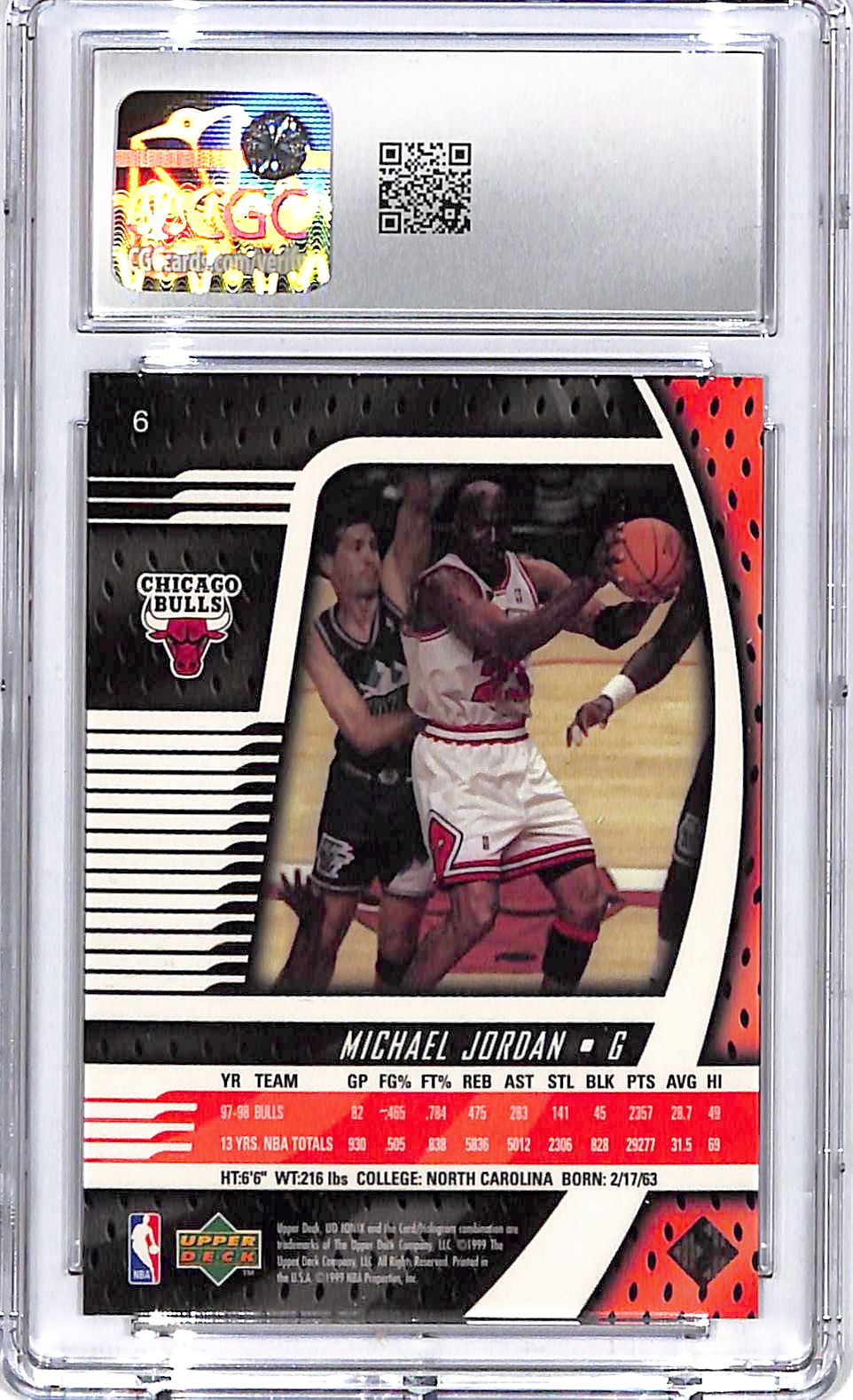 1999 UD Ionix Michael Jordan #6 CGC 9 Bulls