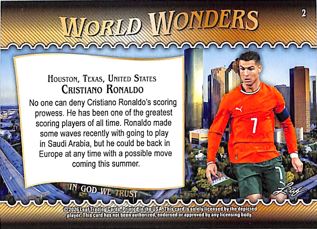 2026 Leaf World Wonders Cristiano Ronaldo Portugal