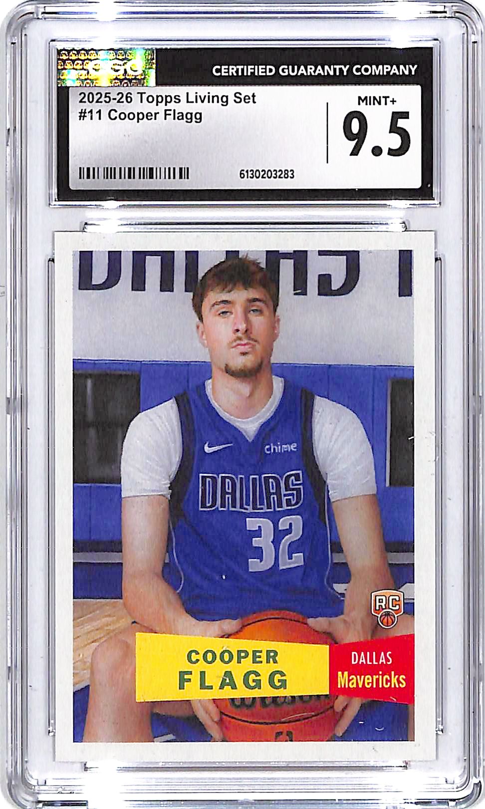 2025-26 Topps living Set Cooper Flagg Rookie RC #11 CGC 9.5 Mavericks