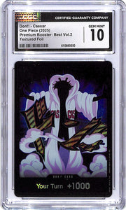 One Piece Premium Booster Best Vol 2 Don!! Caesar Textured Foil CGC 10