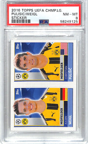 2016 Topps UEFA Sticker Christian Pulisic Julian Weigl PSA 8
