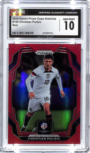 2024 Prizm Copa America Christian Pulisic Red /199 CGC 10 USA
