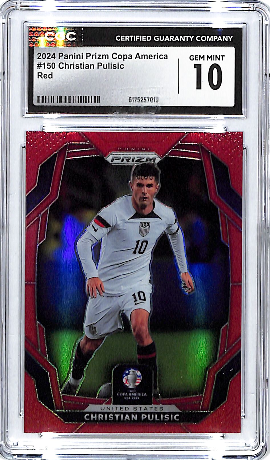 2024 Prizm Copa America Christian Pulisic Red /199 CGC 10 USA