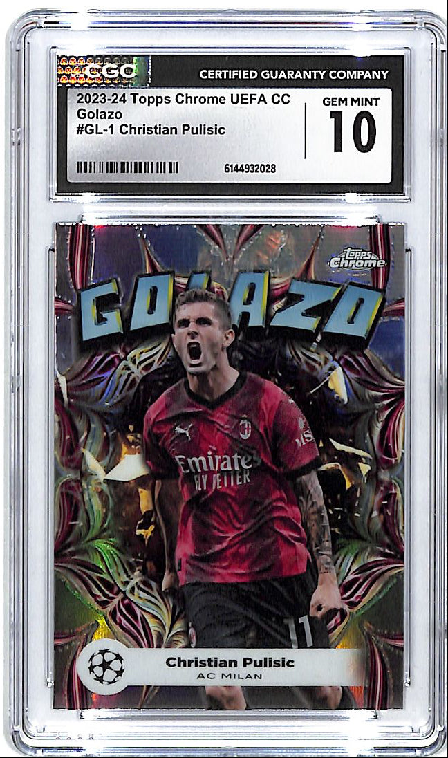 2023-24 Topps Chrome UEFA Christian Pulisic Golazo CGC 10 AC Milan