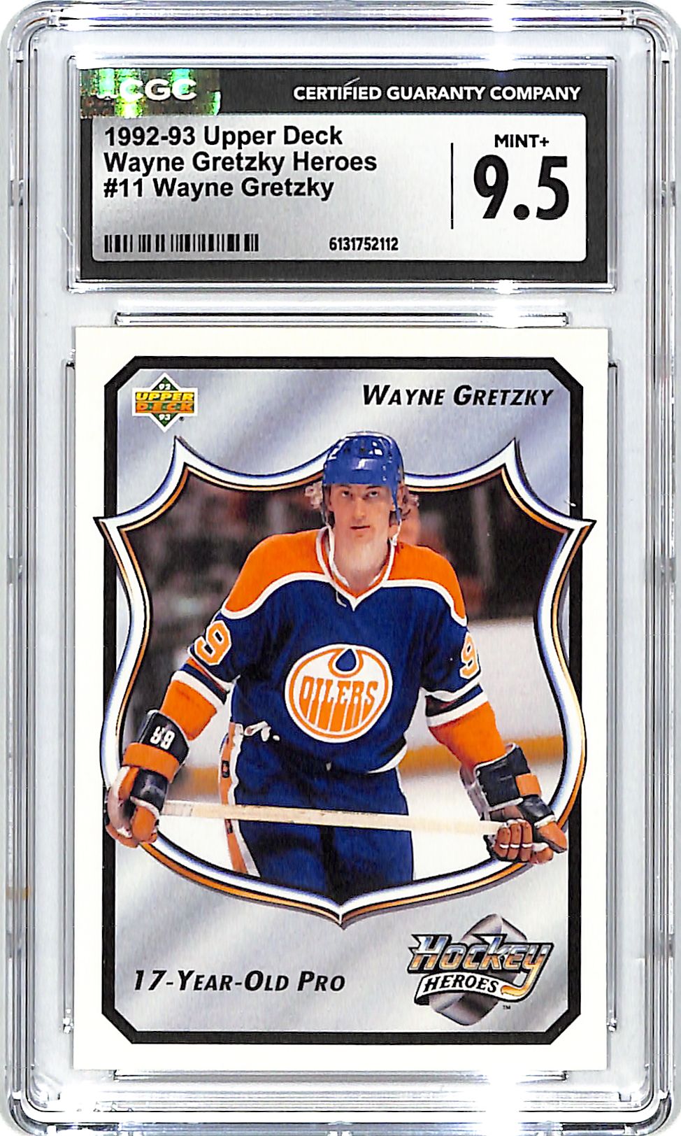1992-93 Upper Deck Wayne Gretzky Heroes #11 CGC 9.5 Oilers