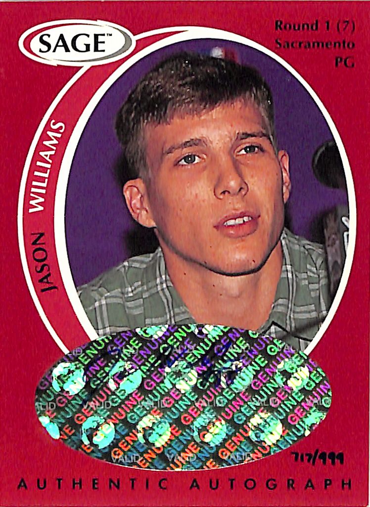 1998 Sage Hit Jason Williams Auto Autograph Rookie RC /999
