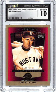 2003 Upper Deck Sweet Spot Classic Ted Williams #91 CGC 10 /1941 Red Sox