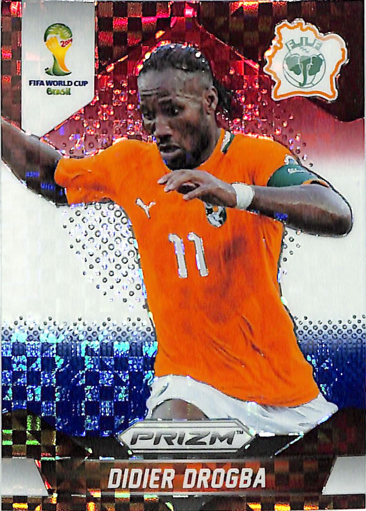 2014 Prizm World Cup Didier Drogba Red White Blue Power Plaid #60 Ivory Coast