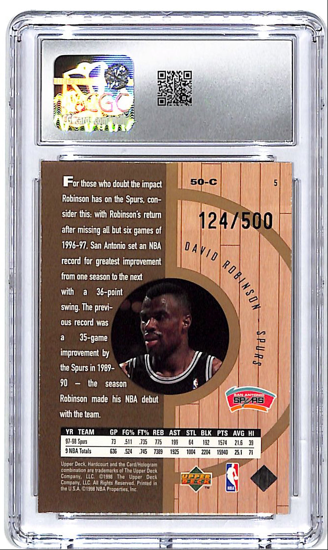 1998-99 Upper Deck Hardcourt David Robinson Home Court Advantage Plus /500 CGC 8.5 Spurs