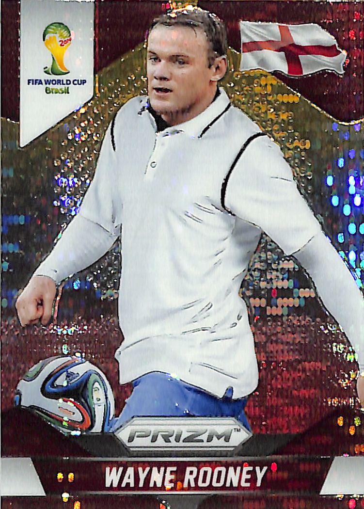 2014 Prizm World Cup Wayne Rooney Red Yellow Pulsar #142 England