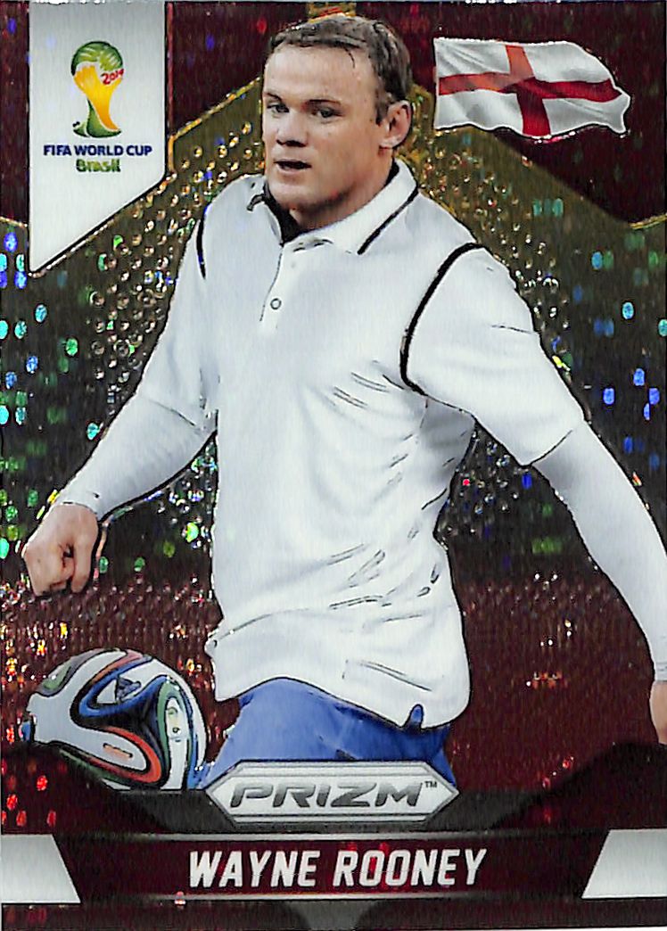 2014 Prizm World Cup Wayne Rooney Red Yellow Pulsar #142 England