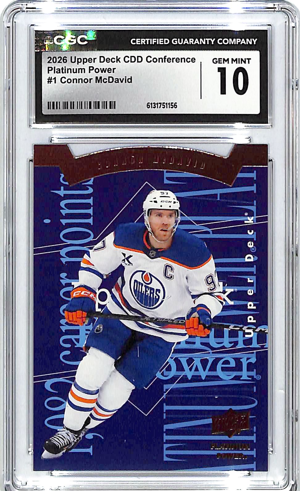 2026 Upper Deck CDD Conference Connor McDavid Platinum Power #1 CGC 10 Oilers