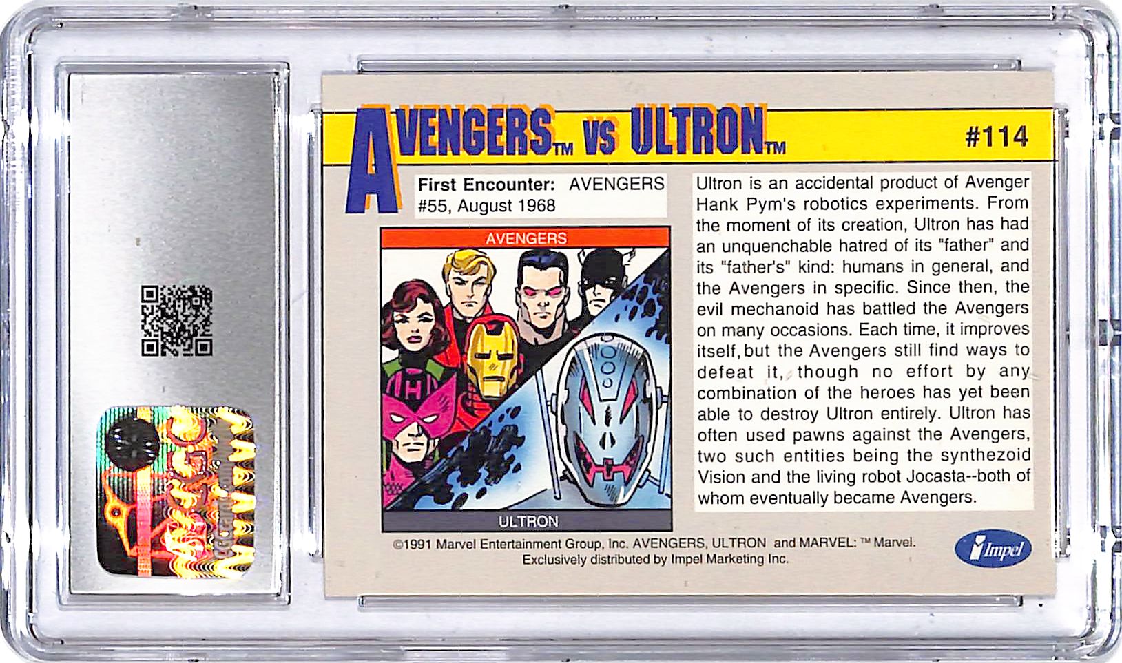 1991 Impel Marvel Universe Series Avengers vs Ultron Arch Enemies #114 CGC 9.5