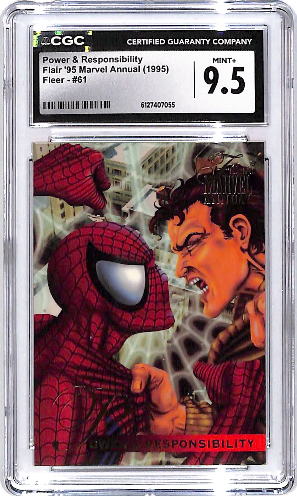 1995 Fleer Flair 95 Marvel Annual Power & Responsibility #61 Spider Man CGC 9.5