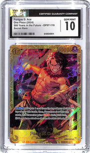 One Piece 500 Years in the Future OP07 Portgas D Ace 119 Secret Rare CGC 10