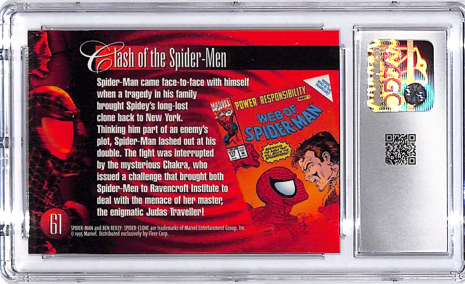 1995 Fleer Flair 95 Marvel Annual Power & Responsibility #61 Spider Man CGC 9.5