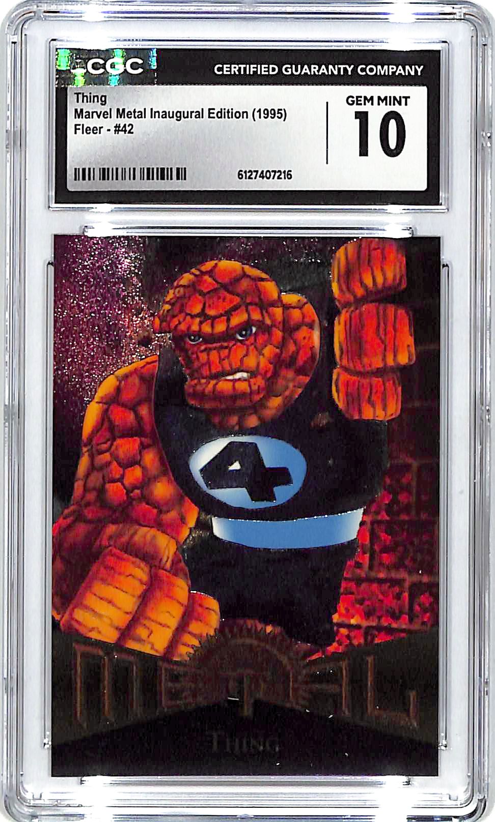 1995 Fleer Marvel Metal Universe Thing #42 CGC 10