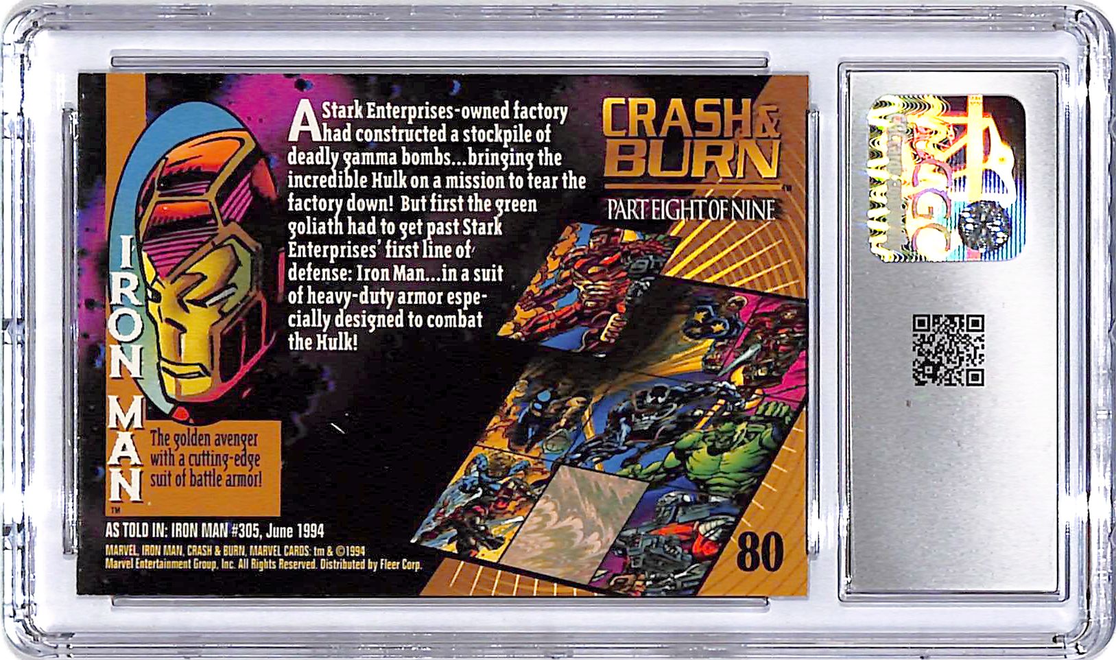 1994 Fleer Marvel Universe Series Iron Man #80 CGC 9.5