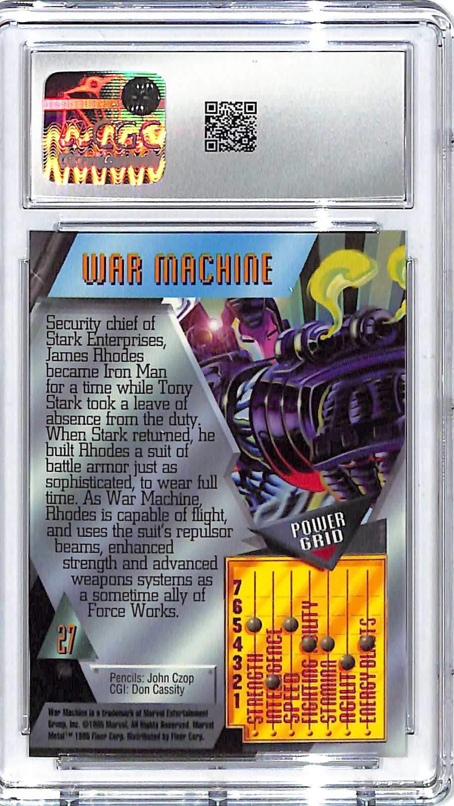 1995 Fleer Marvel Metal War Machine #27 CGC 10