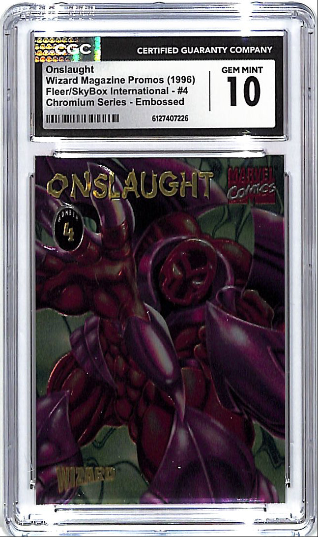 1996 Fleer Skybox Onslaught Wizard Magazine Promos Chromium Embossed CGC 10