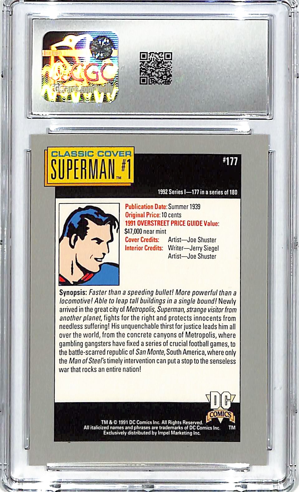 1992 Impel DC Cosmic Cards Superman #177 CGC 10