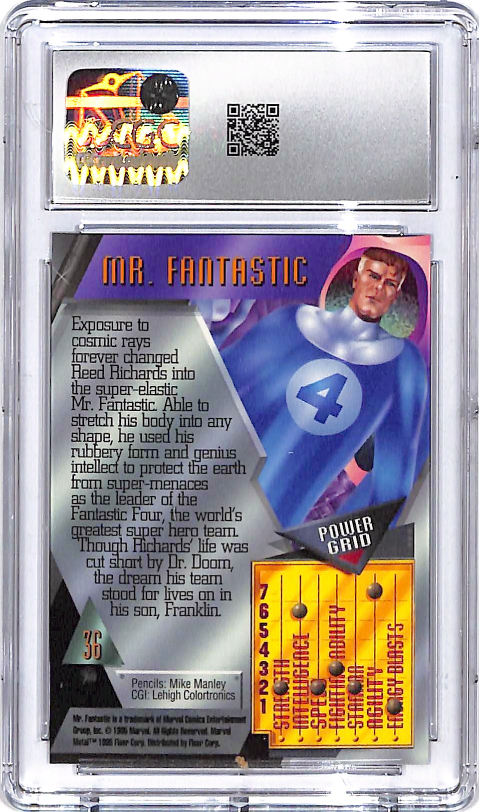 1995 Fleer Marvel Metal Mr Fantastic #36 CGC 9.5