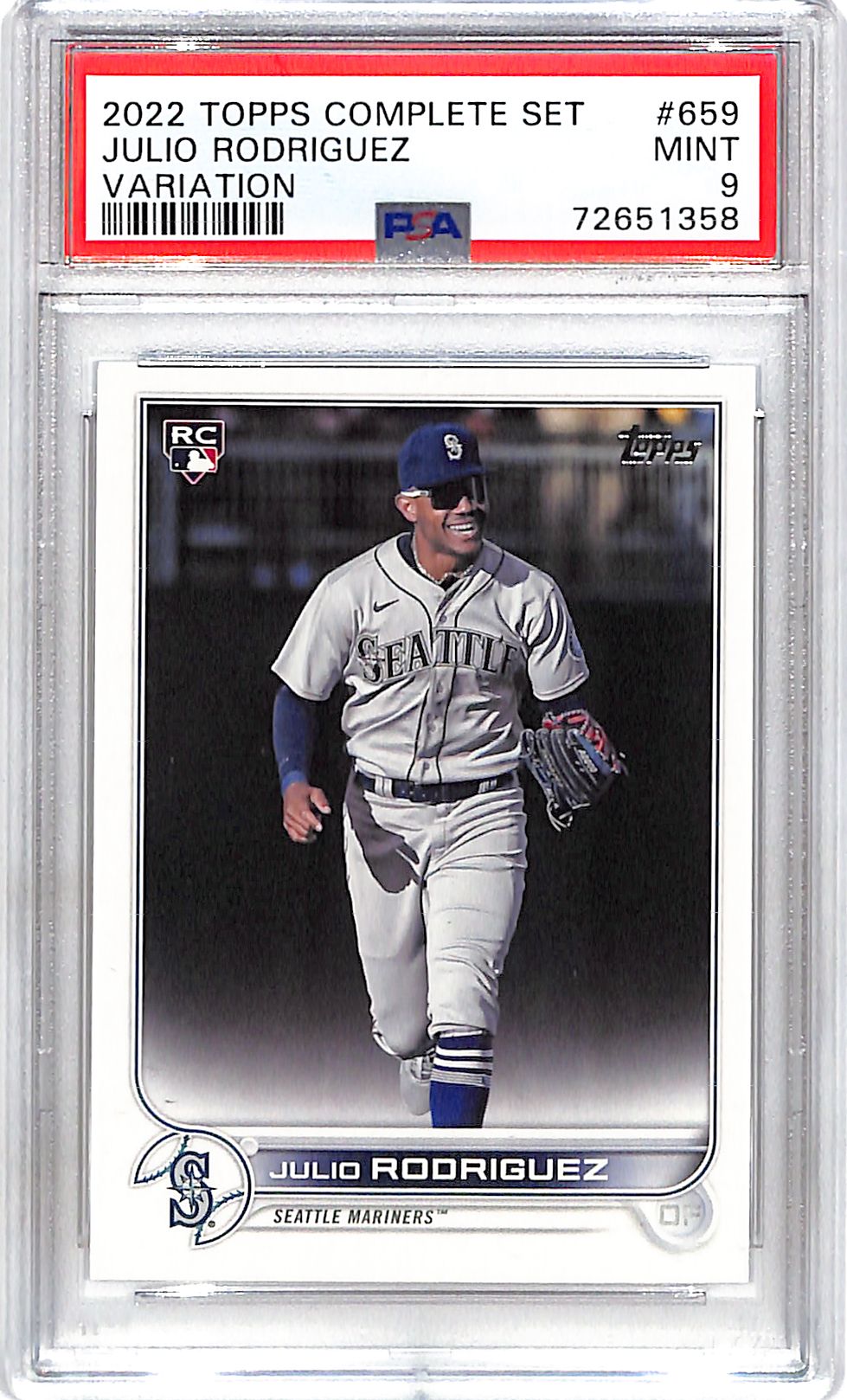 2022 Topps Complete Set Julio Rodriguez Rookie RC Variation PSA 9 Mariners