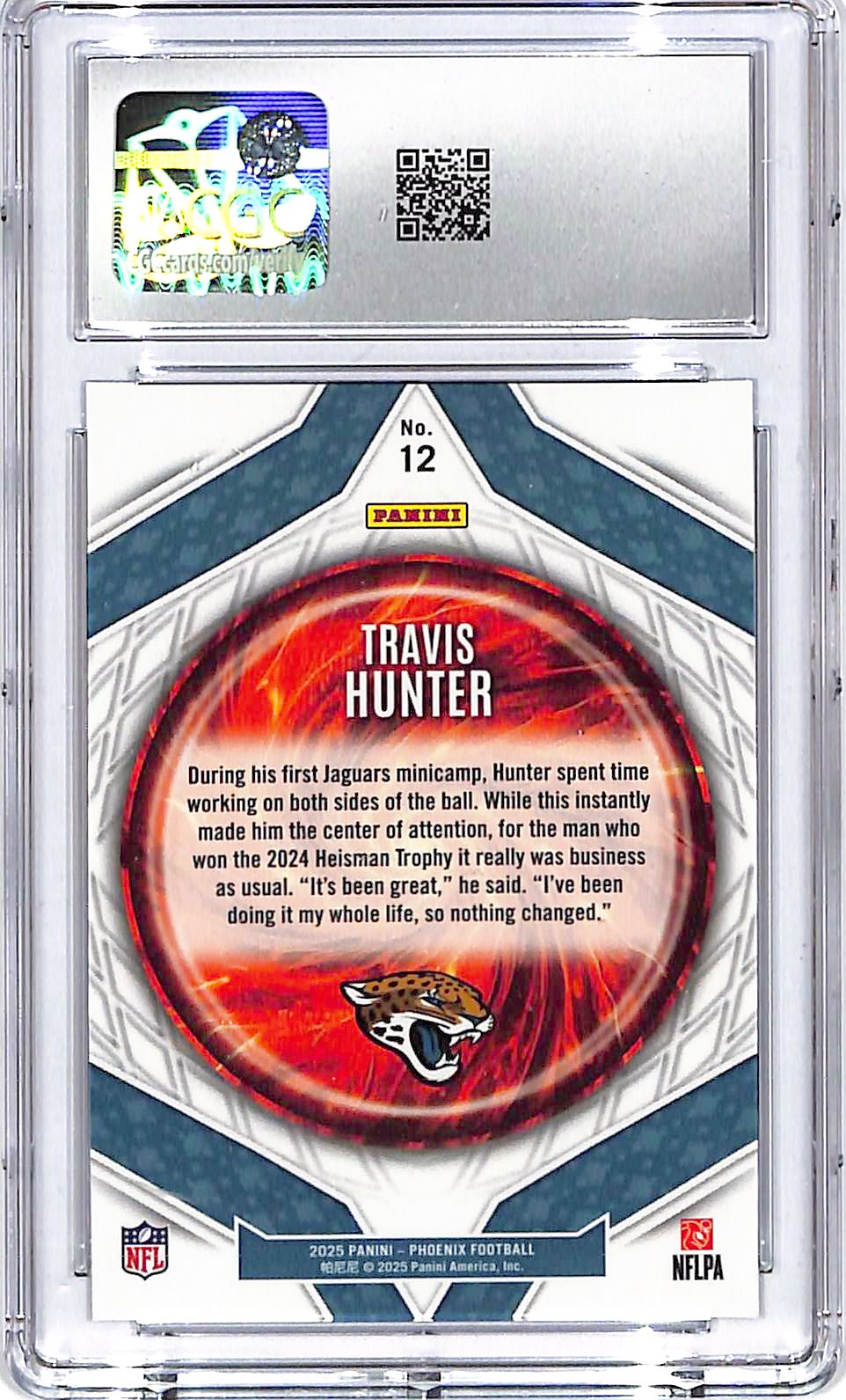 2025 Phoenix Travis Hunter Paragon Rookie RC #12 CGC 10 Jaguars
