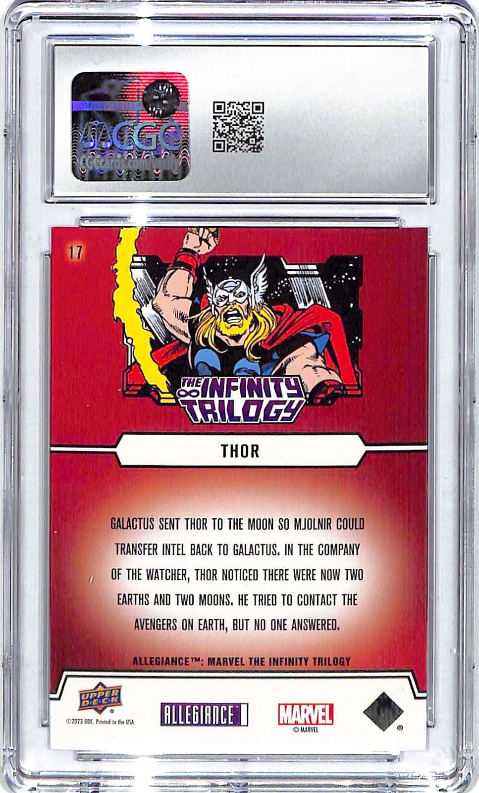 2023 Thor Upper Deck Allegiance: Infinity Trilogy #17 CGC Gem Mint 10