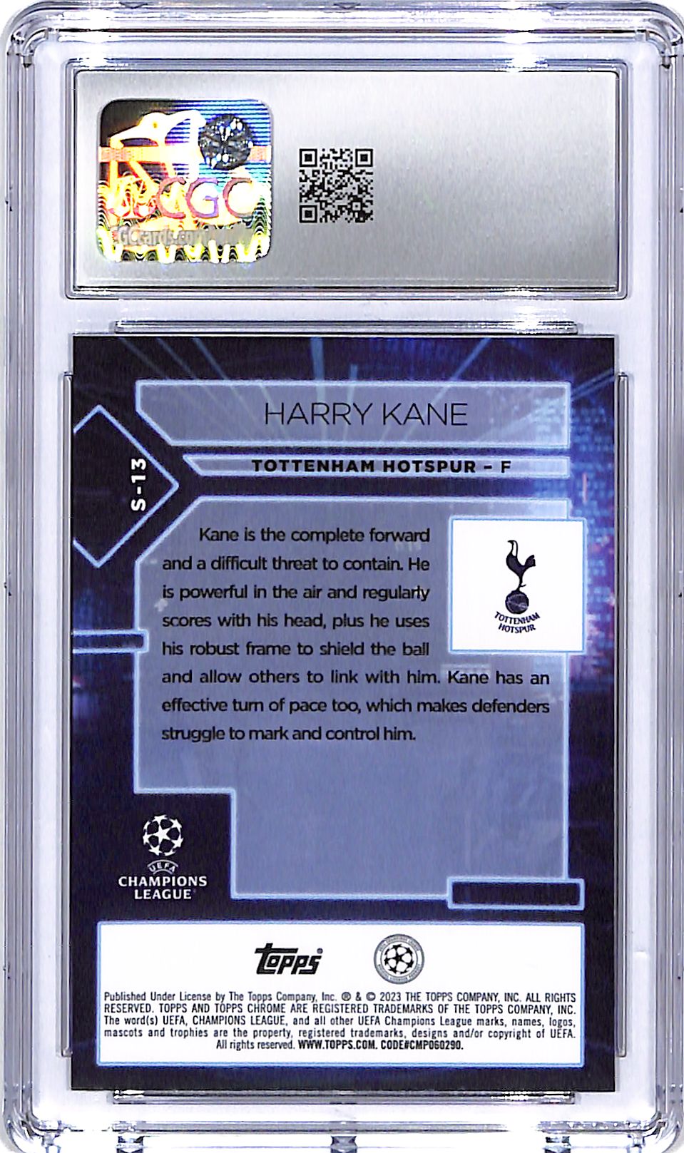 2022-23 Topps Chrome UEFA Harry Kane Specimens CGC 10 Tottenham