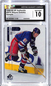 1998-99 SP Authentic Wayne Gretzky Sample CGC 10 Rangers